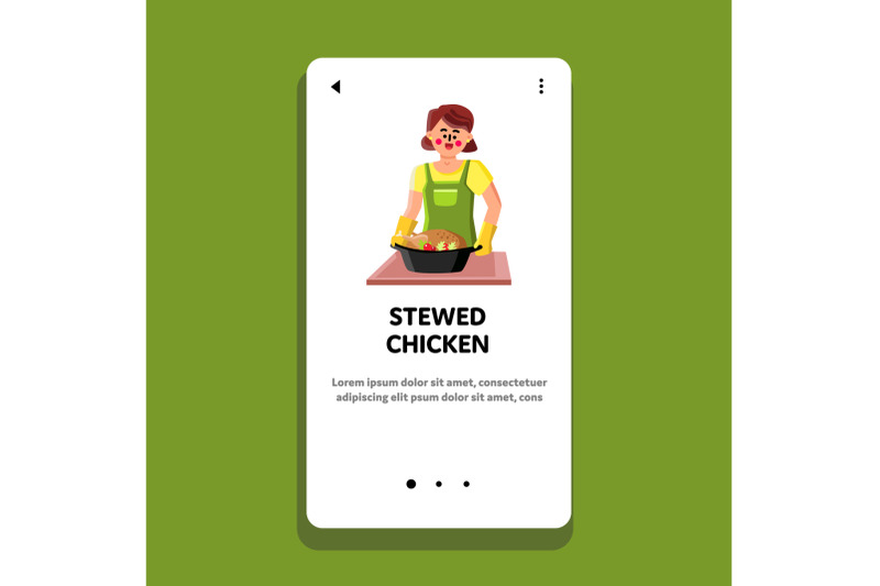 stewed-chicken-with-vegetables-cooking-girl-vector