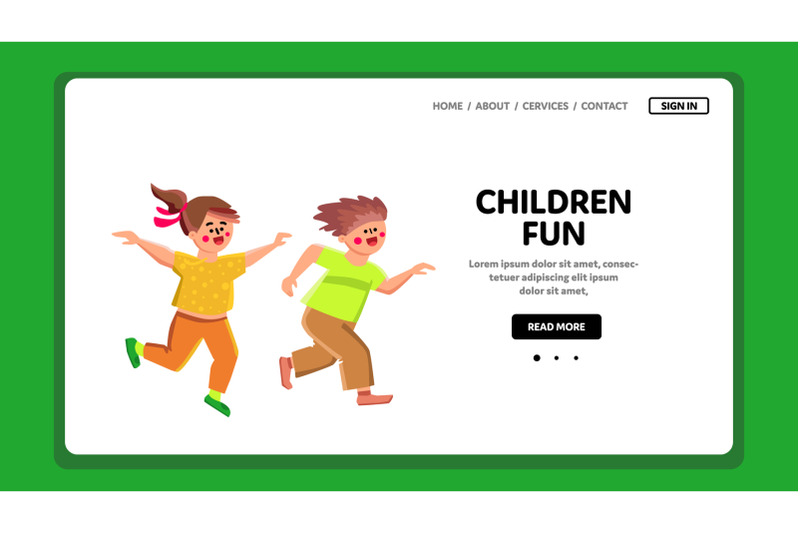 children-fun-boy-and-girl-playing-together-vector