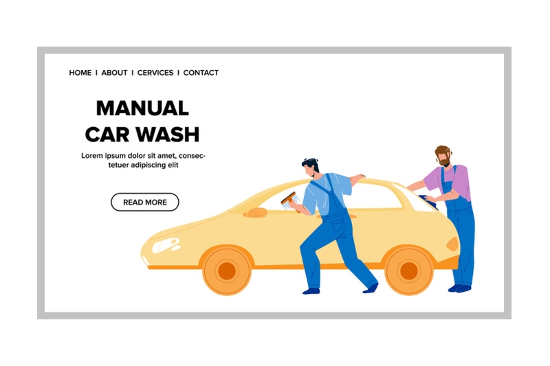 manual-car-wash-with-automobile-shampoo-vector