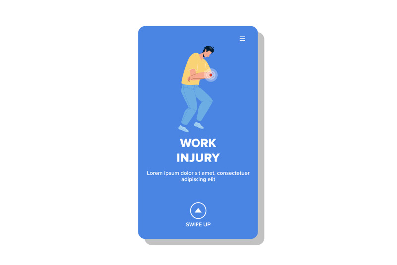 work-injury-getting-young-man-employee-vector