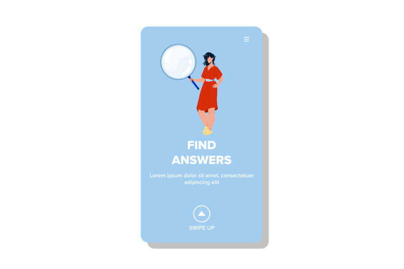 find-answers-and-solutions-businesswoman-vector