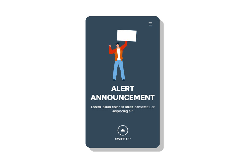 alert-announcement-banner-hold-young-man-vector