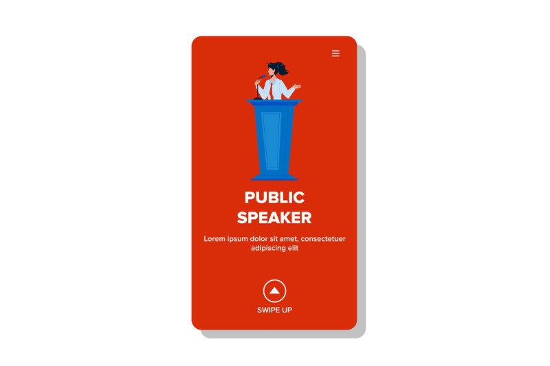 public-speaker-woman-speaking-from-tribune-vector
