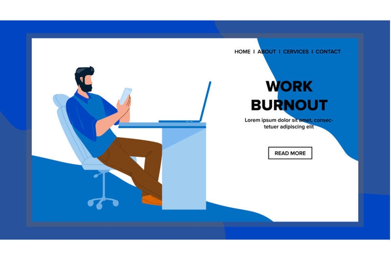 work-burnout-stressed-man-at-workplace-vector