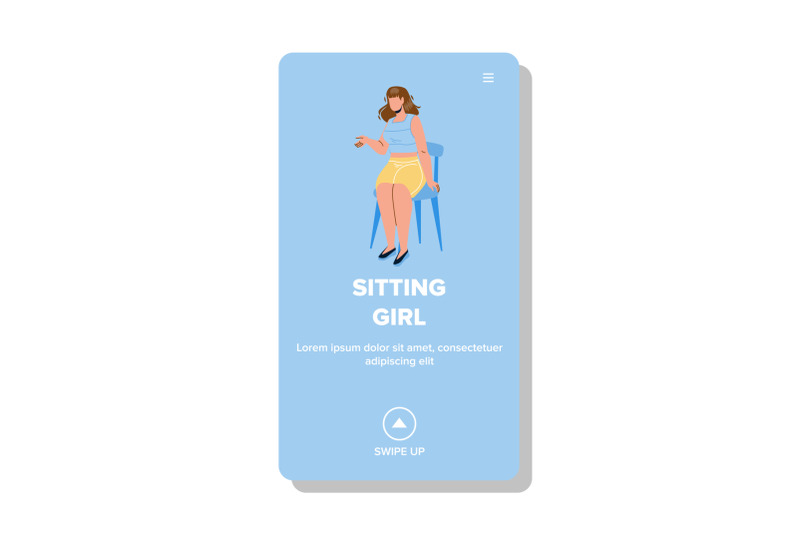 sitting-girl-on-chair-furniture-and-talking-vector