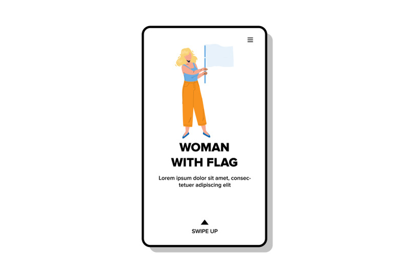 woman-with-flag-staying-on-demonstration-vector