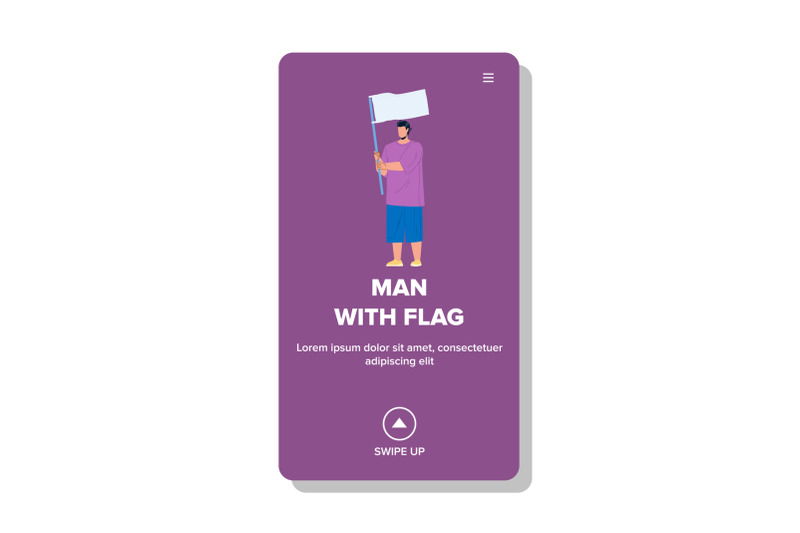 man-with-flag-visit-political-manifestation-vector