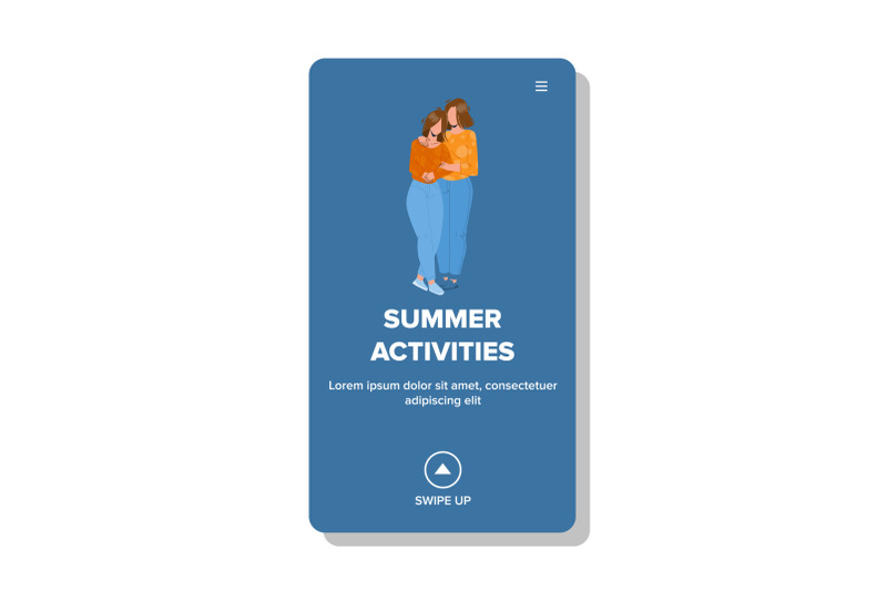 summer-activities-mother-and-daughter-couple-vector