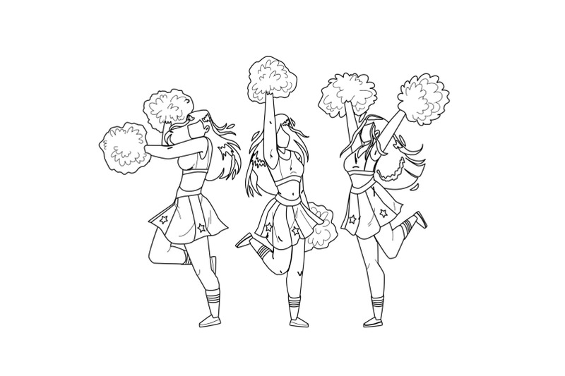 cheerleaders-girls-dancing-with-pompoms-vector