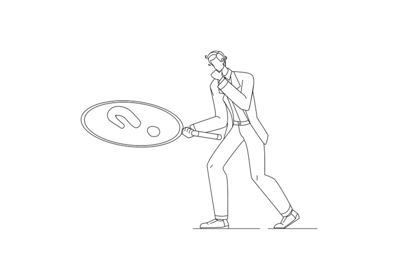 businessman-with-magnifier-looking-clue-vector-illustration