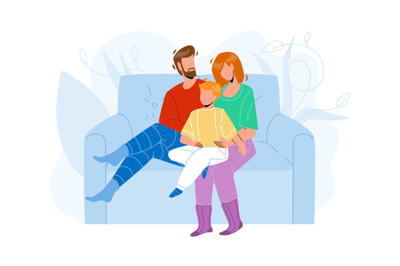 people-relaxing-on-cozy-couch-together-vector