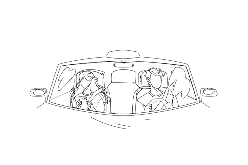 driver-man-driving-car-and-carrying-girl-vector