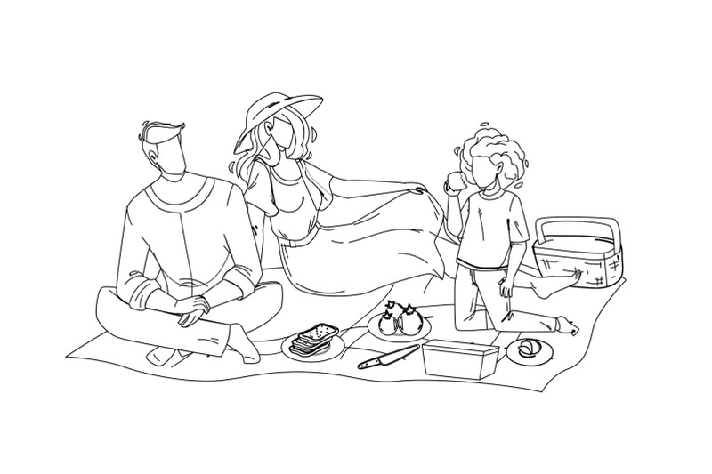 family-picnic-man-woman-and-girl-in-nature-vector