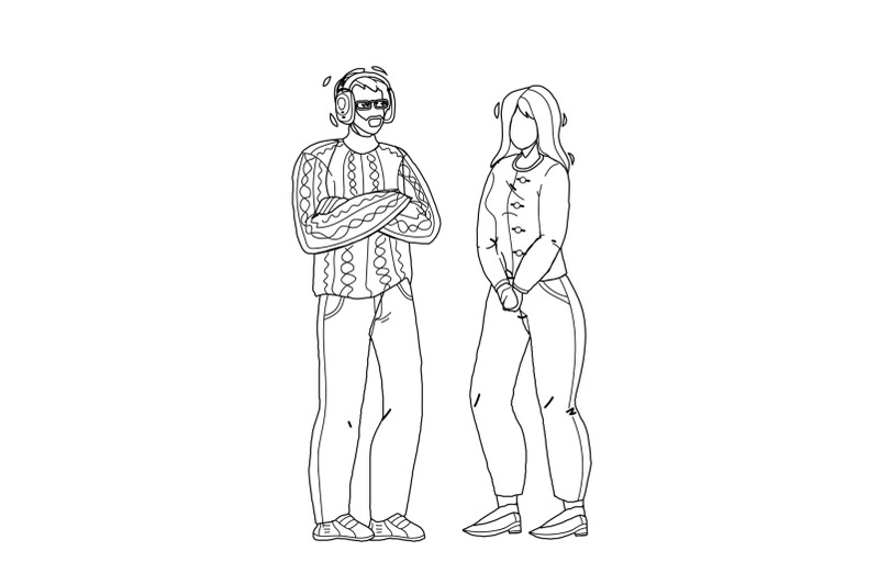 generation-x-man-and-woman-staying-together-vector