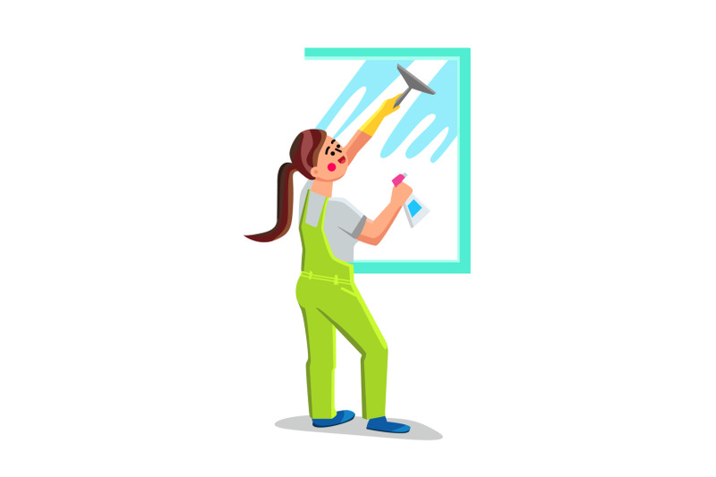 girl-glass-cleaning-with-brush-and-sprayer-vector