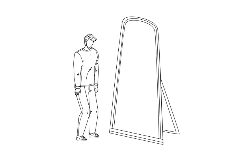 man-seeing-himself-in-mirror-as-super-hero-vector