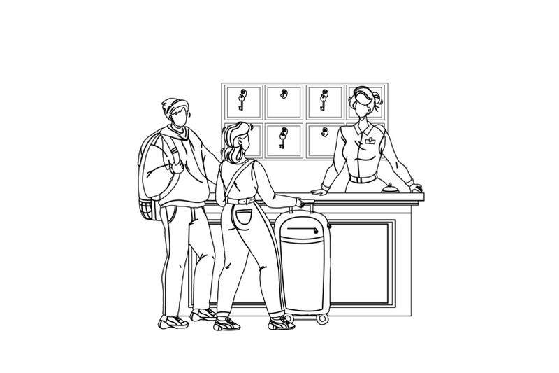 at-hotel-reception-registering-guest-couple-vector