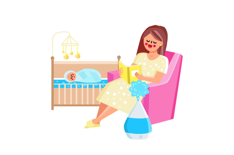 air-humidifier-device-working-in-child-room-vector