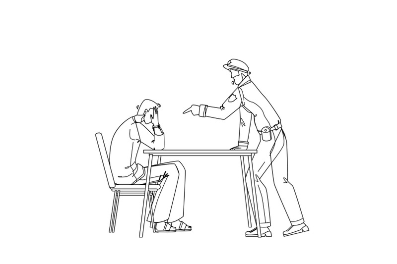 policeman-interrogation-criminal-prisoner-flat-vector-illustration