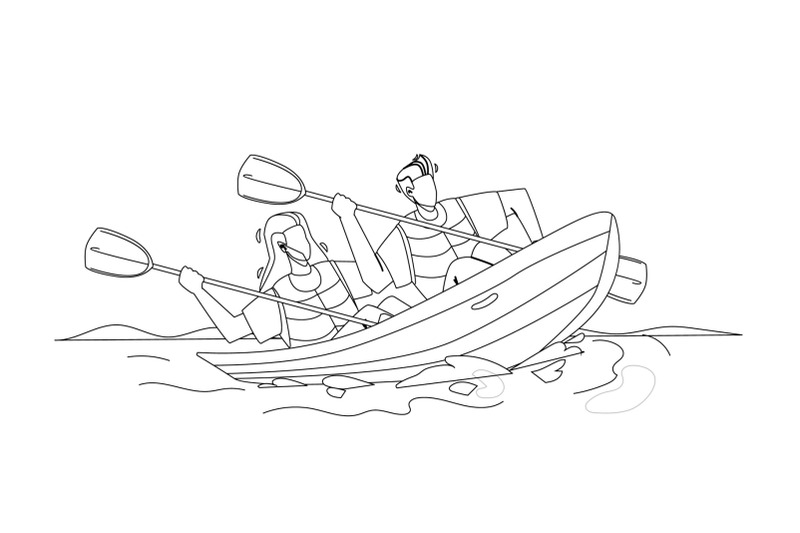 kayak-travelling-couple-people-together-vector-illustration