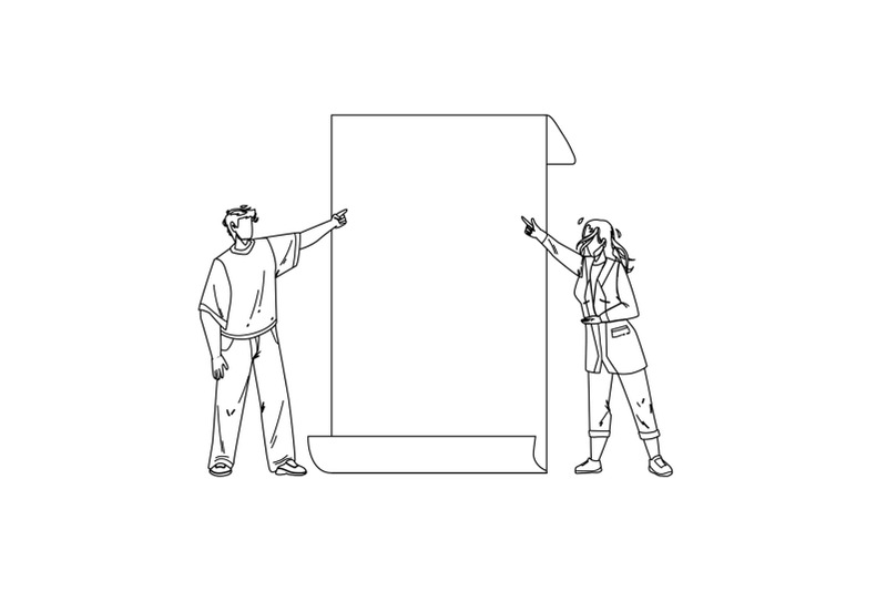 look-on-paper-list-showing-boy-and-girl-vector