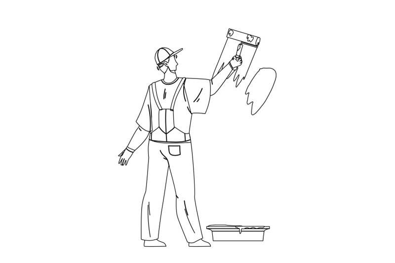 painter-man-painting-wall-with-roller-tool-vector