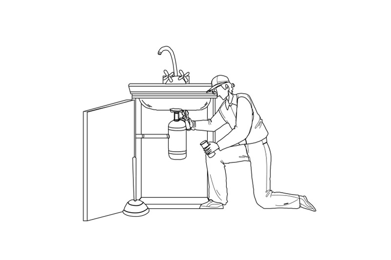 plumber-in-working-overall-fixing-sink-vector