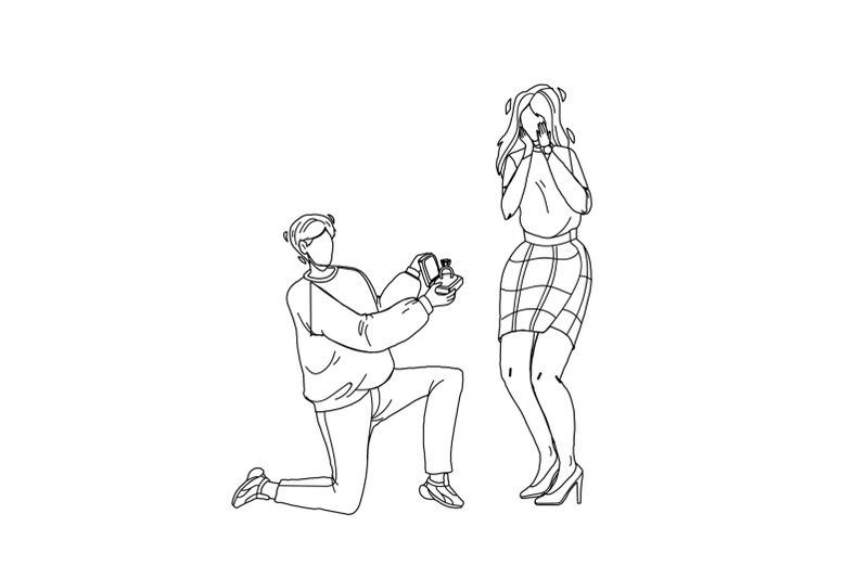 man-proposing-beautiful-woman-to-marry-vector