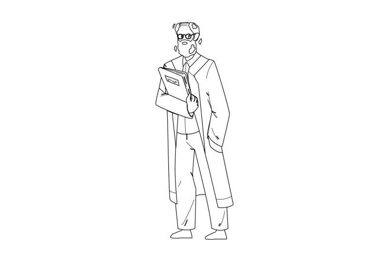 scientist-old-man-in-uniform-with-folder-vector