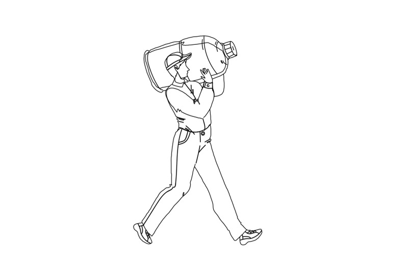 water-delivery-service-worker-carry-bottle-vector