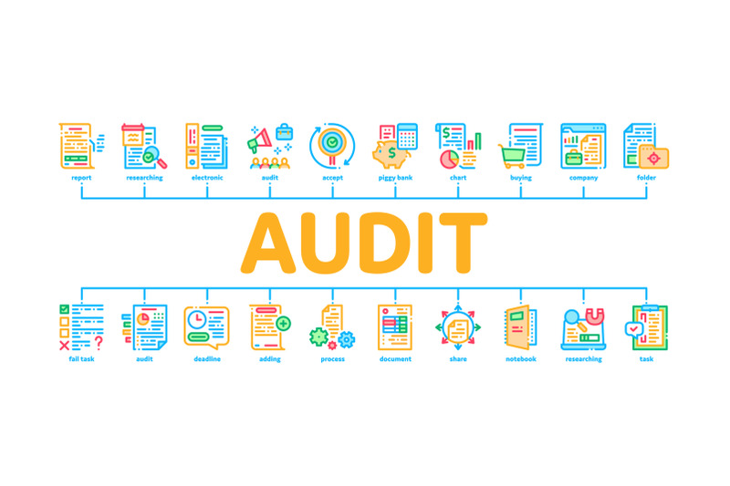 audit-finance-report-minimal-infographic-banner-vector