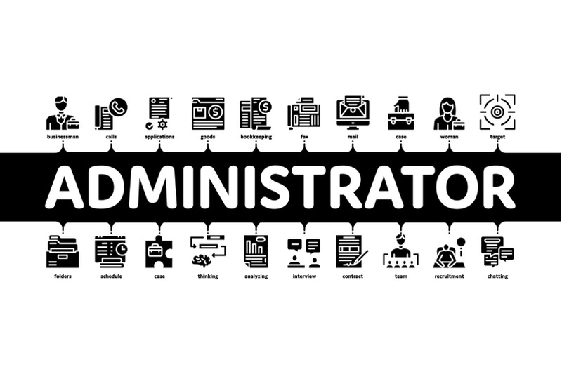 administrator-business-minimal-infographic-banner-vector