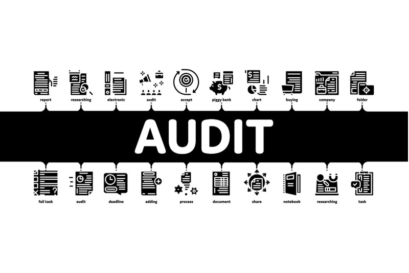 audit-finance-report-minimal-infographic-banner-vector