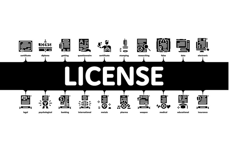 license-certificate-minimal-infographic-banner-vector