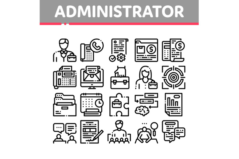 administrator-business-collection-icons-set-vector-illustrations