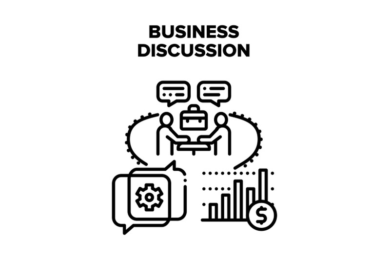 business-discussion-partner-vector-black-illustration