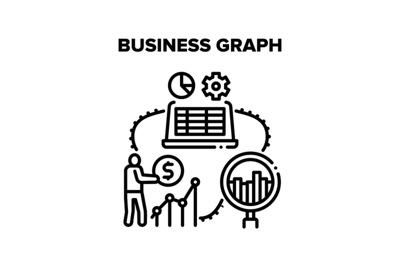 business-graph-vector-black-illustration