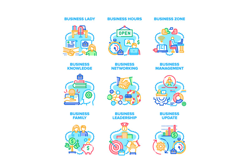 business-update-set-icons-vector-illustrations