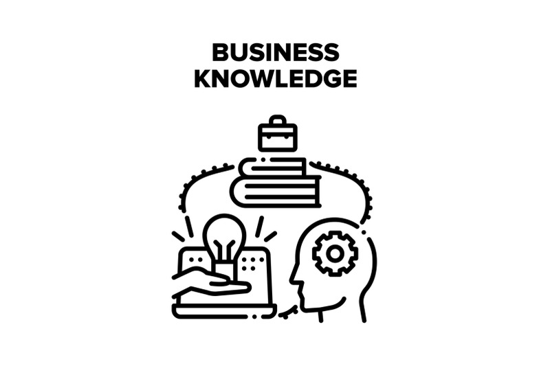 business-knowledge-study-vector-black-illustration