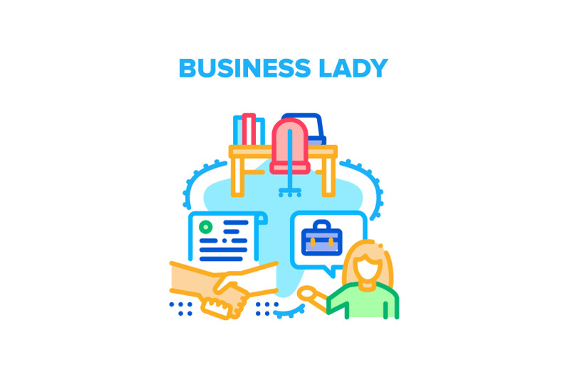 business-lady-vector-concept-color-illustration