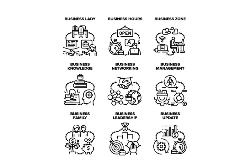 business-update-set-icons-vector-black-illustration