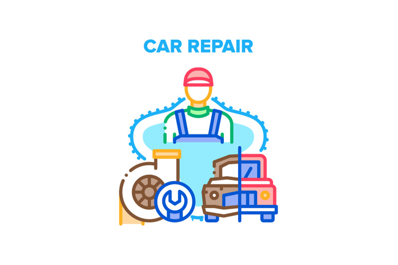 car-repair-work-vector-concept-color-illustration