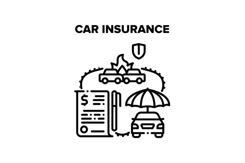 car-insurance-vector-black-illustration