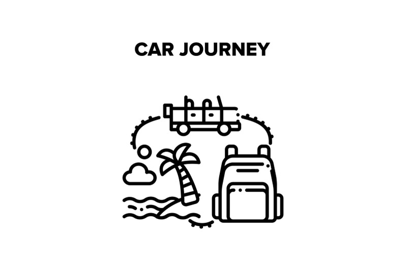 car-journey-vector-black-illustration