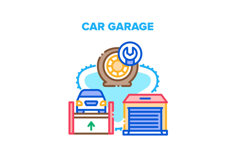 car-garage-place-vector-concept-color-illustration