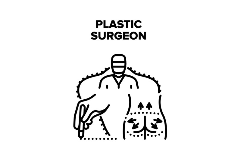 plastic-surgeon-vector-black-illustration