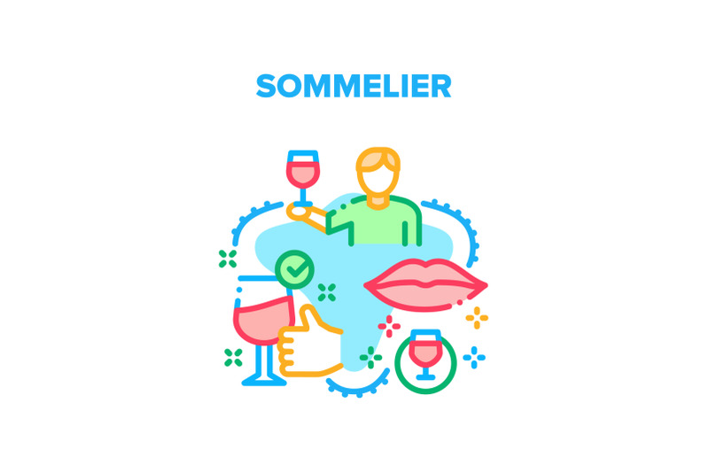 sommelier-job-vector-concept-color-illustration