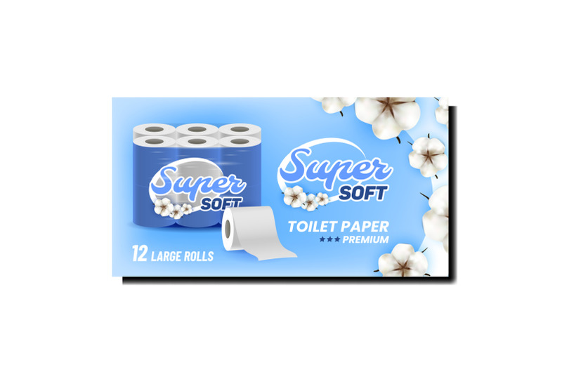 super-soft-toilet-paper-promotional-banner-vector