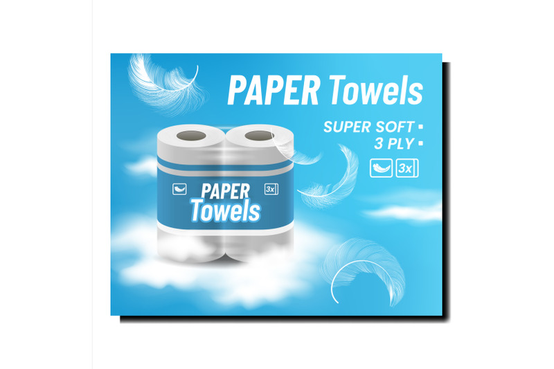 paper-towels-creative-promotional-banner-vector