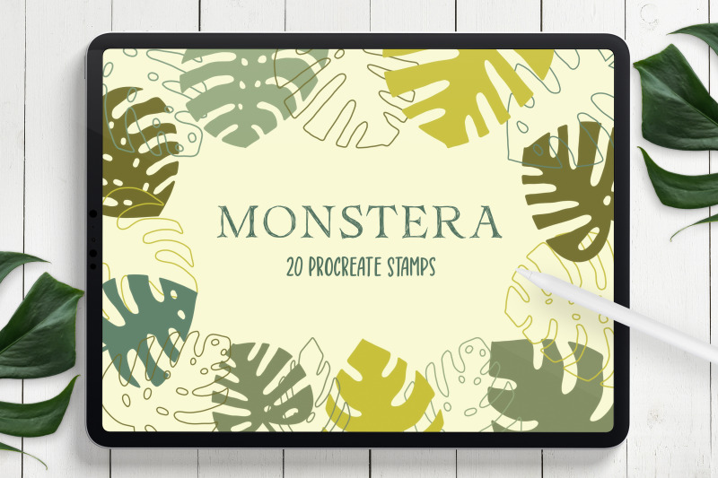 monstera-leaves-procreate-stamps